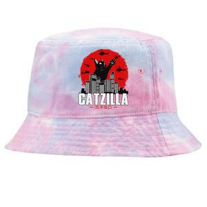 funny Catzilla Cute Cat Stuff For Cat Lover Tie-Dyed Bucket Hat