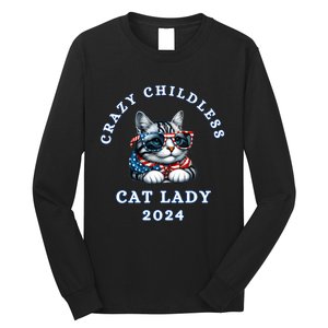 Funny Childless Crazy Cat Lady 2024 Crazy Cat Lady Funny Long Sleeve Shirt