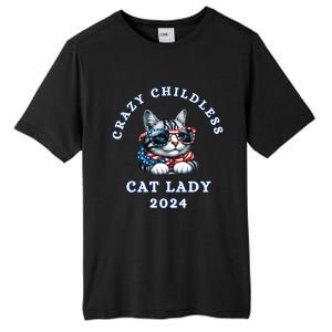 Funny Childless Crazy Cat Lady 2024 Crazy Cat Lady Funny Tall Fusion ChromaSoft Performance T-Shirt