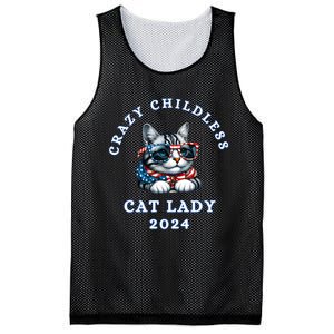 Funny Childless Crazy Cat Lady 2024 Crazy Cat Lady Funny Mesh Reversible Basketball Jersey Tank