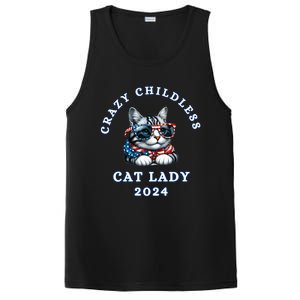 Funny Childless Crazy Cat Lady 2024 Crazy Cat Lady Funny PosiCharge Competitor Tank