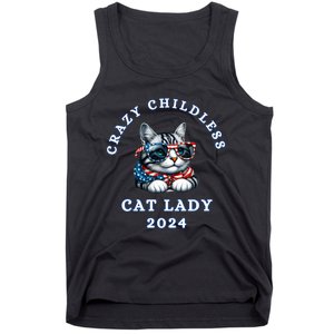 Funny Childless Crazy Cat Lady 2024 Crazy Cat Lady Funny Tank Top