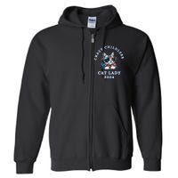 Funny Childless Crazy Cat Lady 2024 Crazy Cat Lady Funny Full Zip Hoodie