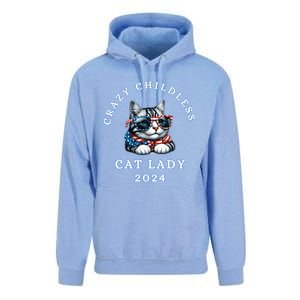 Funny Childless Crazy Cat Lady 2024 Crazy Cat Lady Funny Unisex Surf Hoodie