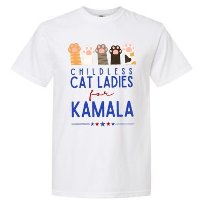 Funny Childless Cat Ladies For Kamala Harris 2024 President Garment-Dyed Heavyweight T-Shirt