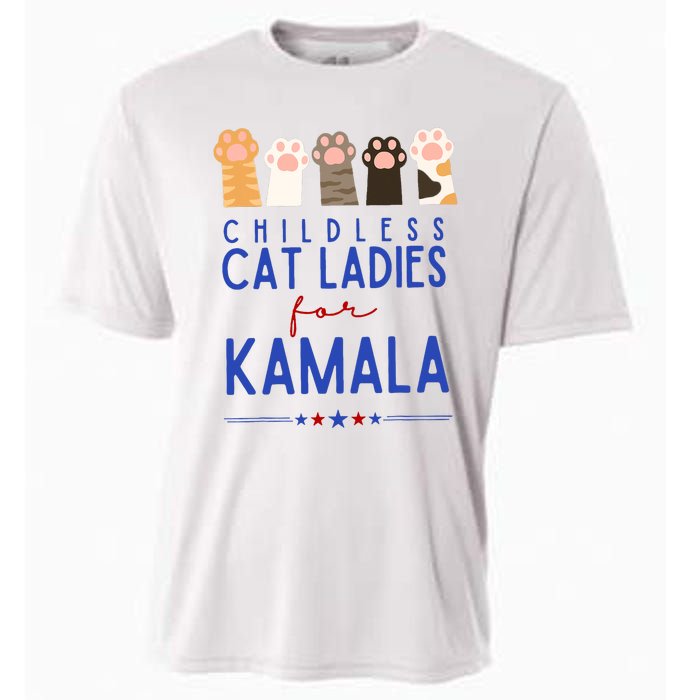 Funny Childless Cat Ladies For Kamala Harris 2024 President Cooling Performance Crew T-Shirt