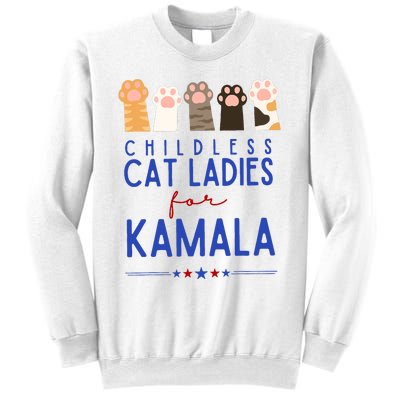 Funny Childless Cat Ladies For Kamala Harris 2024 President Sweatshirt