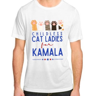 Funny Childless Cat Ladies For Kamala Harris 2024 President Adult ChromaSoft Performance T-Shirt