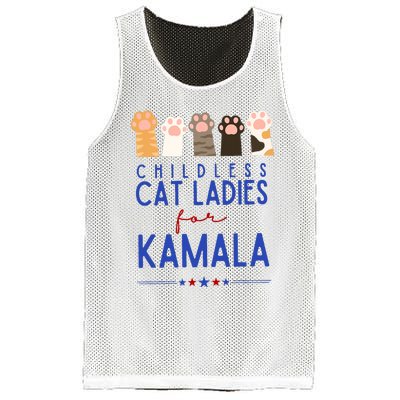 Funny Childless Cat Ladies For Kamala Harris 2024 President Mesh Reversible Basketball Jersey Tank