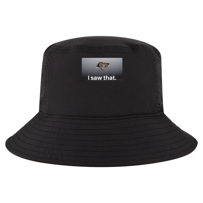 Funny Ceiling Cat I Saw That Judging Cat Watching You Meme Cool Comfort Performance Bucket Hat