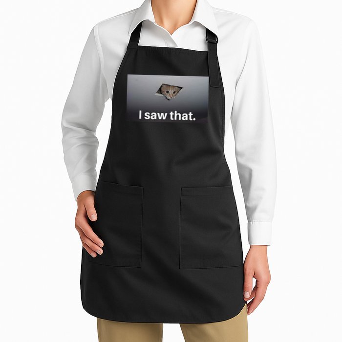 Funny Ceiling Cat I Saw That Judging Cat Watching You Meme Apron