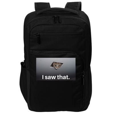 Funny Ceiling Cat I Saw That Judging Cat Watching You Meme Impact Tech Backpack