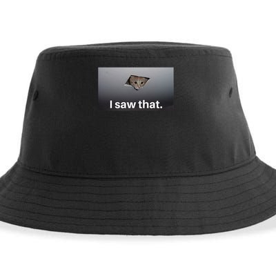 Funny Ceiling Cat I Saw That Judging Cat Watching You Meme Sustainable Bucket Hat