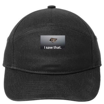 Funny Ceiling Cat I Saw That Judging Cat Watching You Meme 7-Panel Snapback Hat