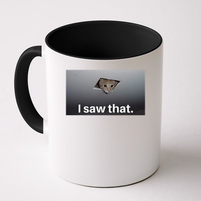 Funny Ceiling Cat I Saw That Judging Cat Watching You Meme Mug