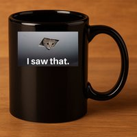Funny Ceiling Cat I Saw That Judging Cat Watching You Meme 11oz C Handle Ceramic Mug