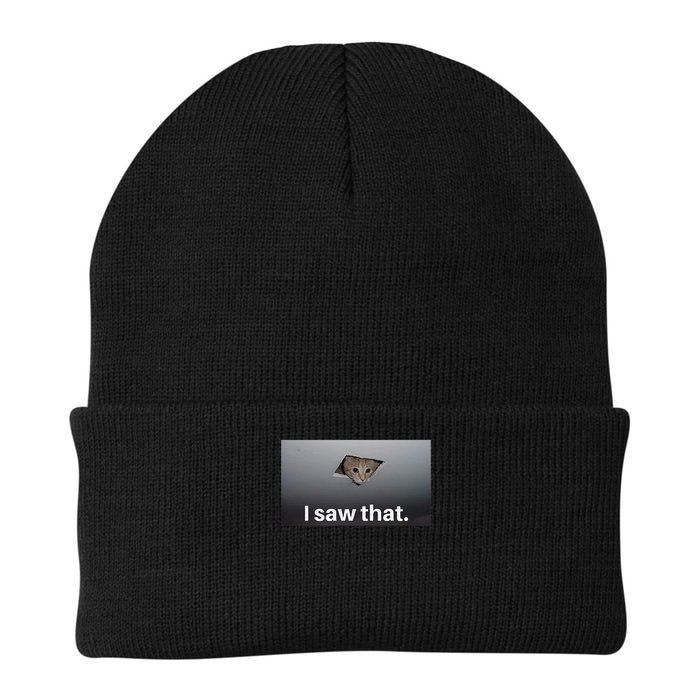 Funny Ceiling Cat I Saw That Judging Cat Watching You Meme Beanie