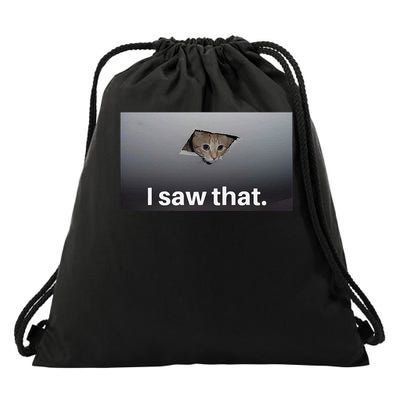 Funny Ceiling Cat I Saw That Judging Cat Watching You Meme Drawstring Bag