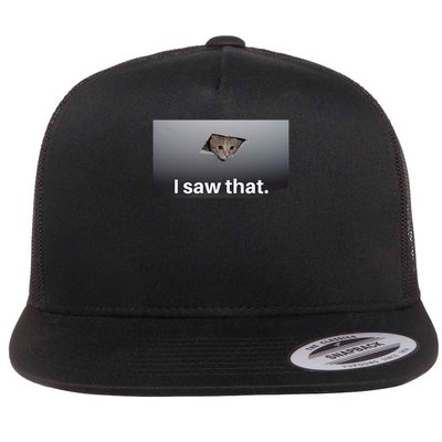 Funny Ceiling Cat I Saw That Judging Cat Watching You Meme Flatbill Hat