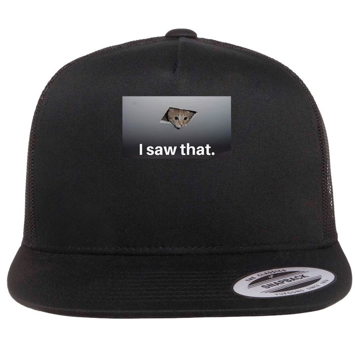 Funny Ceiling Cat I Saw That Judging Cat Watching You Meme Flatbill Hat
