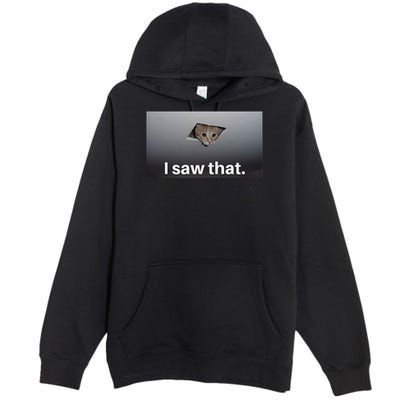 Funny Ceiling Cat I Saw That Judging Cat Watching You Meme Premium Pullover Hoodie