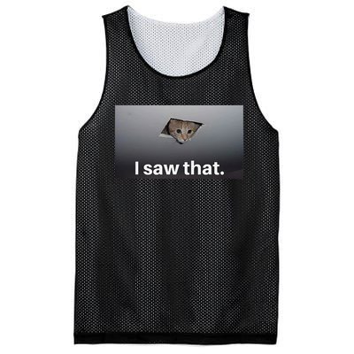 Funny Ceiling Cat I Saw That Judging Cat Watching You Meme Mesh Reversible Basketball Jersey Tank