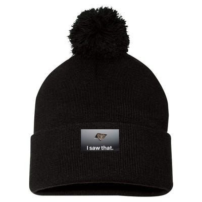 Funny Ceiling Cat I Saw That Judging Cat Watching You Meme Pom Pom 12in Knit Beanie