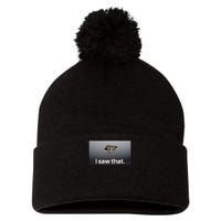 Funny Ceiling Cat I Saw That Judging Cat Watching You Meme Pom Pom 12in Knit Beanie