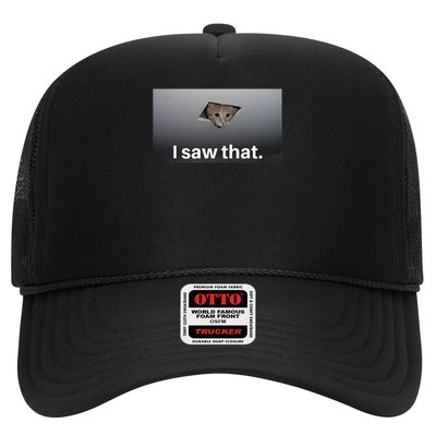 Funny Ceiling Cat I Saw That Judging Cat Watching You Meme Trucker Hat
