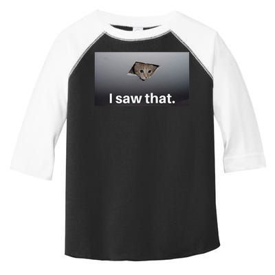 Funny Ceiling Cat I Saw That Judging Cat Watching You Meme Toddler Fine Jersey T-Shirt