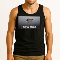 Funny Ceiling Cat I Saw That Judging Cat Watching You Meme Tank Top