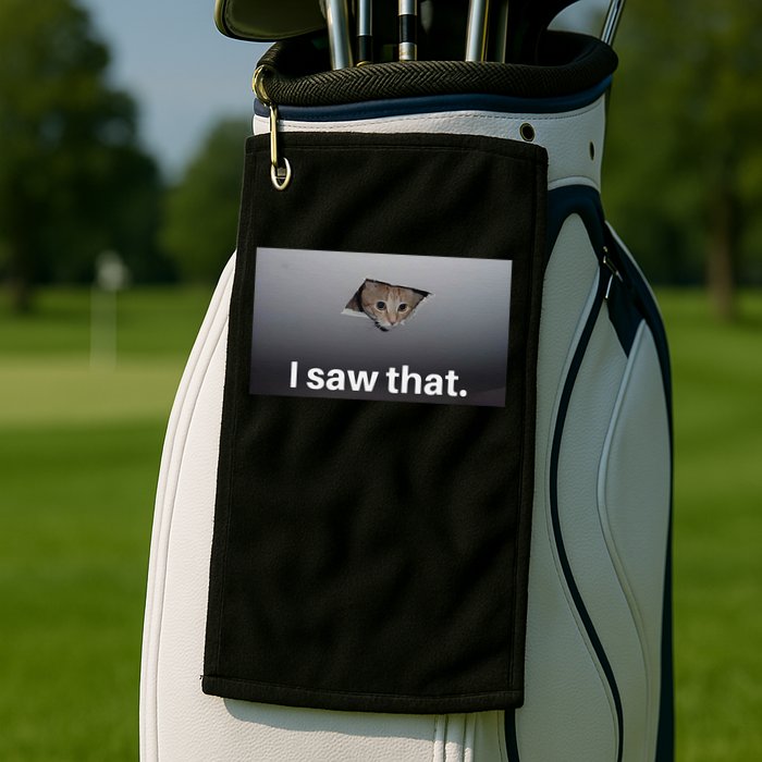 Funny Ceiling Cat I Saw That Judging Cat Watching You Meme Golf Towel