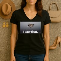 Funny Ceiling Cat I Saw That Judging Cat Watching You Meme Women's V-Neck T-Shirt