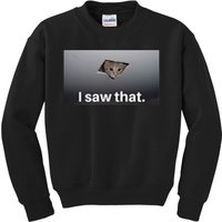 Funny Ceiling Cat I Saw That Judging Cat Watching You Meme Kids Sweatshirt