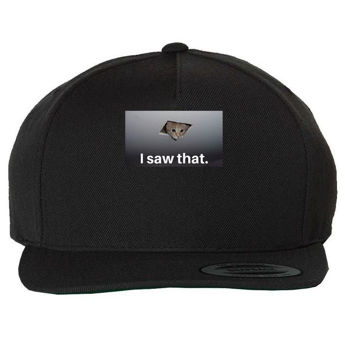 Funny Ceiling Cat I Saw That Judging Cat Watching You Meme Wool Snapback Cap