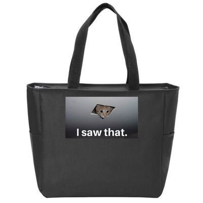 Funny Ceiling Cat I Saw That Judging Cat Watching You Meme Zip Tote Bag
