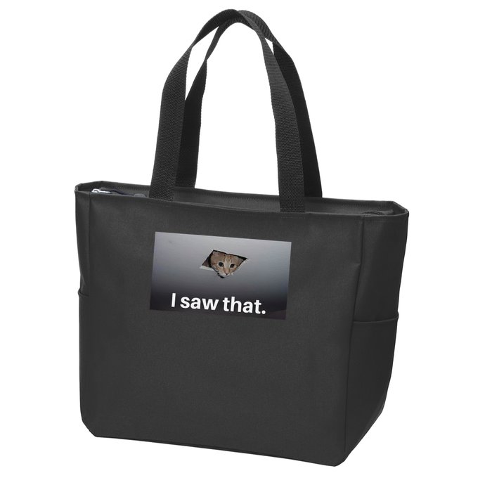 Funny Ceiling Cat I Saw That Judging Cat Watching You Meme Zip Tote Bag