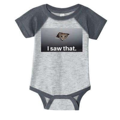 Funny Ceiling Cat I Saw That Judging Cat Watching You Meme Infant Baby Jersey Bodysuit