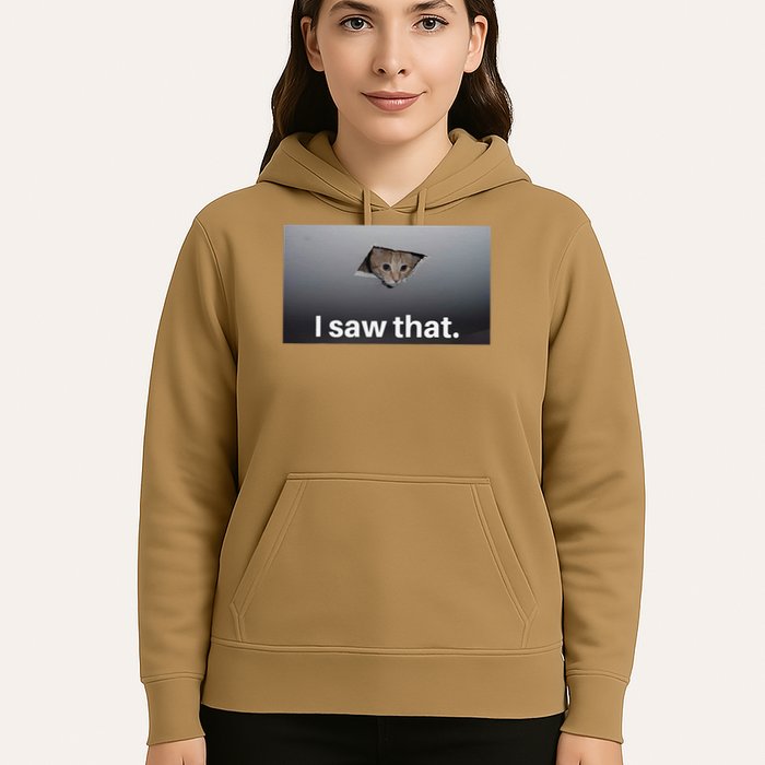 Funny Ceiling Cat I Saw That Judging Cat Watching You Meme Hoodie