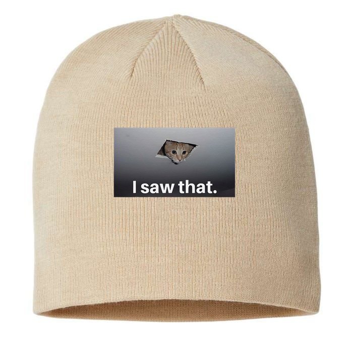 Funny Ceiling Cat I Saw That Judging Cat Watching You Meme Sustainable Beanie