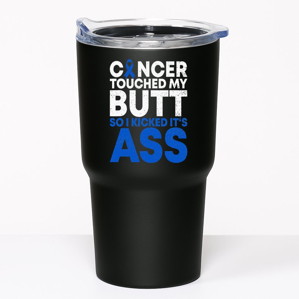 Funny Colon Cancer Survivor Cancer Awareness Ribbon Tumbler