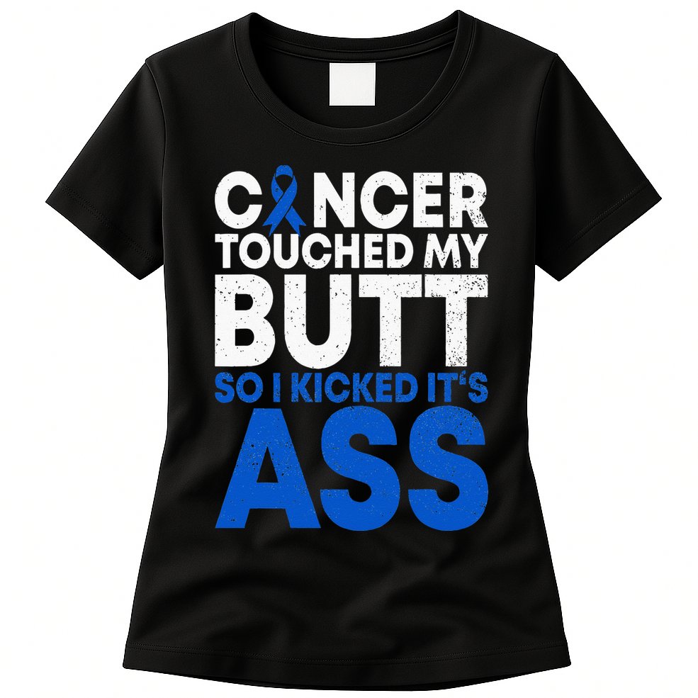 Funny Colon Cancer Survivor Cancer Awareness Ribbon Womens T-Shirt