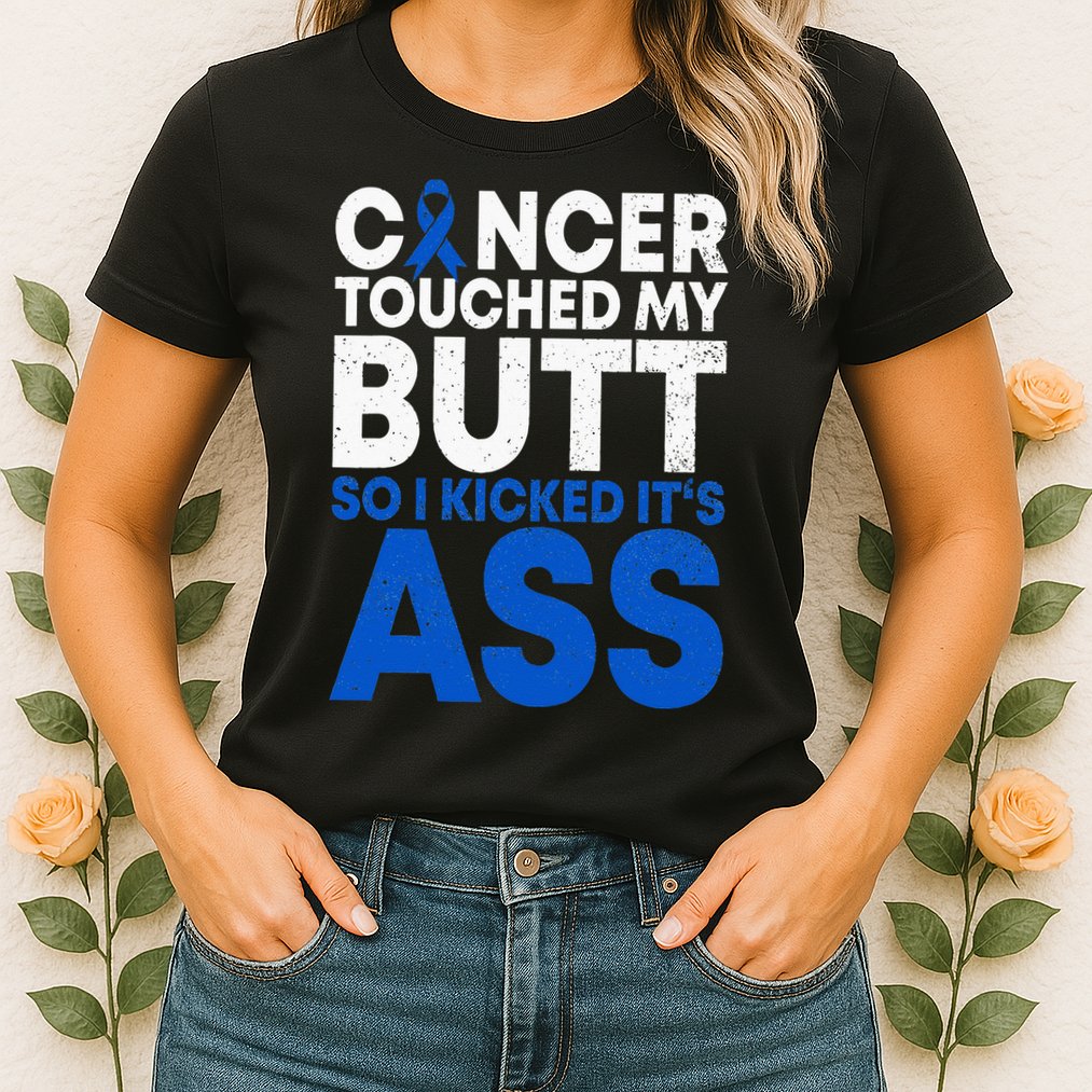 Funny Colon Cancer Survivor Cancer Awareness Ribbon Womens T-Shirt