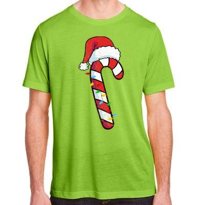 funny Christmas Candy Cane Santa  Adult ChromaSoft Performance T-Shirt