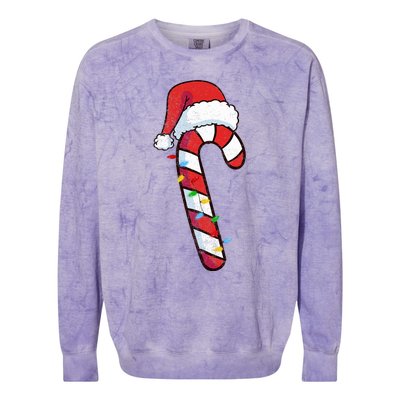 funny Christmas Candy Cane Santa  Colorblast Crewneck Sweatshirt