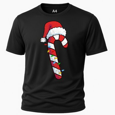 funny Christmas Candy Cane Santa  Cooling Performance Crew T-Shirt