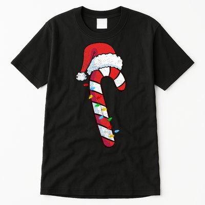 funny Christmas Candy Cane Santa  Tall T-Shirt