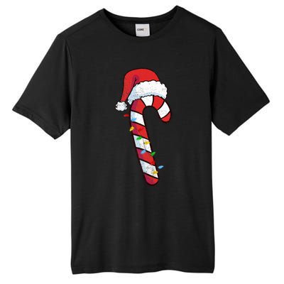 funny Christmas Candy Cane Santa  Tall Fusion ChromaSoft Performance T-Shirt