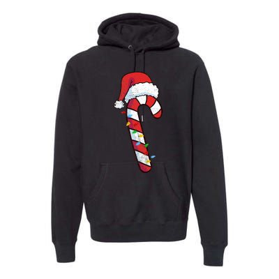 funny Christmas Candy Cane Santa  Premium Hoodie