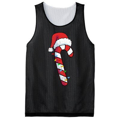 funny Christmas Candy Cane Santa  Mesh Reversible Basketball Jersey Tank